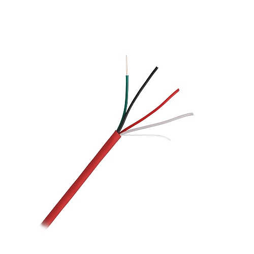 Wirepath™ 22 AWG 4-Conductor Plenum Rated Solid Copper Security Wire | Red 500ft