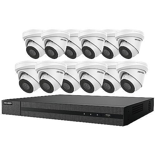 Hikvision EKI-K164T412 Value Express 13-Piece Kit, (1) ERI-K216-P16 16-Channel NVR, (12) ECI-T24F2 4MP Cameras, 2.8mm Lens